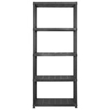 NNEVL Storage Shelf 5-Tier Black 142x38x170 cm Plastic