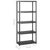 NNEVL Storage Shelf 5-Tier Black 142x38x170 cm Plastic