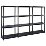 NNEVL Storage Shelf 4-Tier Black 183x30.5x130 cm Plastic