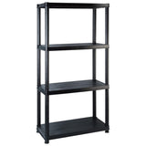 NNEVL Storage Shelf 4-Tier Black 183x30.5x130 cm Plastic