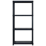 NNEVL Storage Shelf 4-Tier Black 183x30.5x130 cm Plastic