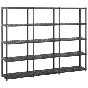 NNEVL Storage Shelf 5-Tier Black 213x38x170 cm Plastic