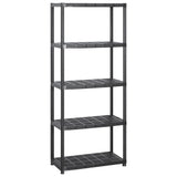 NNEVL Storage Shelf 5-Tier Black 213x38x170 cm Plastic