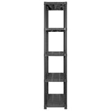 NNEVL Storage Shelf 5-Tier Black 213x38x170 cm Plastic
