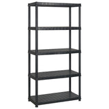 NNEVL Storage Shelf 5-Tier Black 274.5x45.7x185 cm Plastic