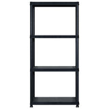 NNEVL Storage Shelf 4-Tier Black 244x30.5x130 cm Plastic
