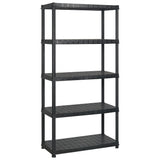 NNEVL Storage Shelf 5-Tier Black 366x45.7x185 cm Plastic