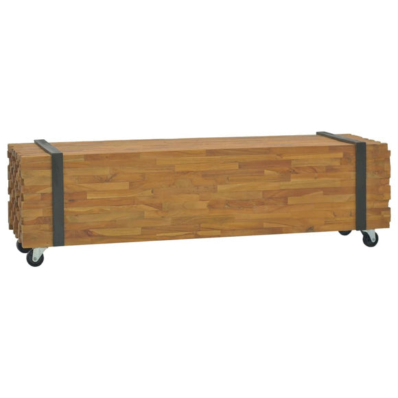 NNEVL TV Stand 110x30x32.5 cm Solid Teak Wood