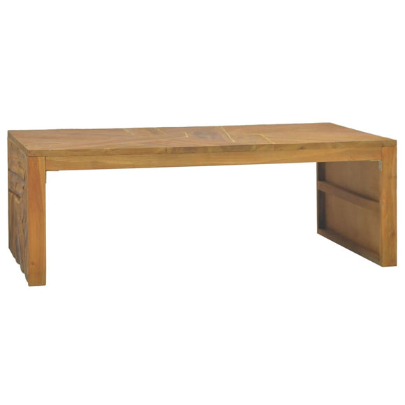 NNEVL Coffee Table Erosion Solid Teak Wood 110x60x38 cm