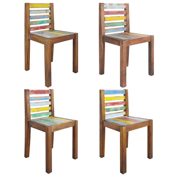 NNEVL Dining Chairs 4 pcs Solid Reclaimed Wood