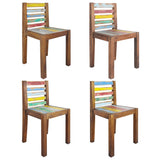 NNEVL Dining Chairs 4 pcs Solid Reclaimed Wood