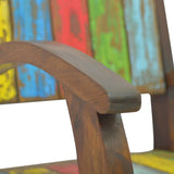NNEVL Armchair Multicolour Solid Reclaimed Wood