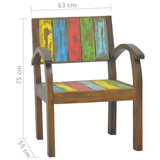 NNEVL Armchair Multicolour Solid Reclaimed Wood
