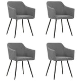 NNEVL Dining Chairs 4 pcs Light Grey Fabric