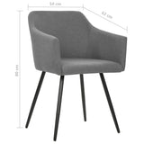 NNEVL Dining Chairs 4 pcs Light Grey Fabric