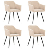 NNEVL Dining Chairs 4 pcs Cream Fabric