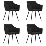 NNEVL Dining Chairs 4 pcs Black Fabric