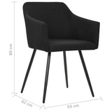 NNEVL Dining Chairs 4 pcs Black Fabric