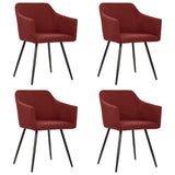 NNEVL Dining Chairs 4 pcs Wine Red Fabric