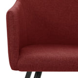 NNEVL Dining Chairs 4 pcs Wine Red Fabric