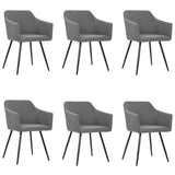 NNEVL Dining Chairs 6 pcs Light Grey Fabric