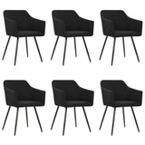NNEVL Dining Chairs 6 pcs Black Fabric