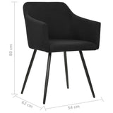 NNEVL Dining Chairs 6 pcs Black Fabric
