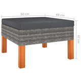NNEVL 10 Piece Garden Lounge Set with Cushions Poly Rattan Grey
