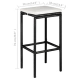 NNEVL 5 Piece Garden Bar Set with Cushions Poly Rattan Black