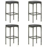 NNEVL 5 Piece Garden Bar Set with Cushions Poly Rattan Grey