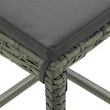 NNEVL 5 Piece Garden Bar Set with Cushions Poly Rattan Grey