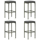 NNEVL 5 Piece Garden Bar Set with Cushions Poly Rattan Grey