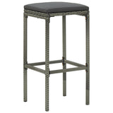 NNEVL 5 Piece Garden Bar Set with Cushions Poly Rattan Grey