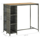 NNEVL 5 Piece Garden Bar Set with Cushions Poly Rattan Grey