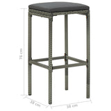 NNEVL 5 Piece Garden Bar Set with Cushions Poly Rattan Grey