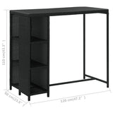 NNEVL 5 Piece Garden Bar Set with Cushions Poly Rattan Black