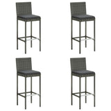 NNEVL 5 Piece Garden Bar Set with Cushions Poly Rattan Grey