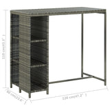 NNEVL 5 Piece Garden Bar Set with Cushions Poly Rattan Grey