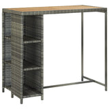 NNEVL 5 Piece Garden Bar Set with Cushions Poly Rattan Grey