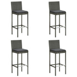 NNEVL 5 Piece Garden Bar Set with Cushions Poly Rattan Grey