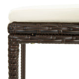 NNEVL 4 Piece Garden Bar Set with Cushions Poly Rattan Brown