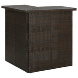 NNEVL 4 Piece Garden Bar Set with Cushions Poly Rattan Brown
