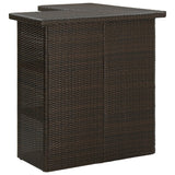 NNEVL 4 Piece Garden Bar Set with Cushions Poly Rattan Brown