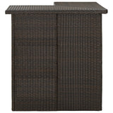 NNEVL 4 Piece Garden Bar Set with Cushions Poly Rattan Brown