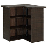 NNEVL 4 Piece Garden Bar Set with Cushions Poly Rattan Brown