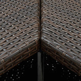 NNEVL 4 Piece Garden Bar Set with Cushions Poly Rattan Brown