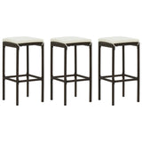NNEVL 4 Piece Garden Bar Set with Cushions Poly Rattan Brown