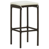 NNEVL 4 Piece Garden Bar Set with Cushions Poly Rattan Brown