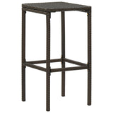 NNEVL 4 Piece Garden Bar Set with Cushions Poly Rattan Brown
