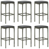 NNEVL 8 Piece Garden Bar Set with Cushions Poly Rattan Grey